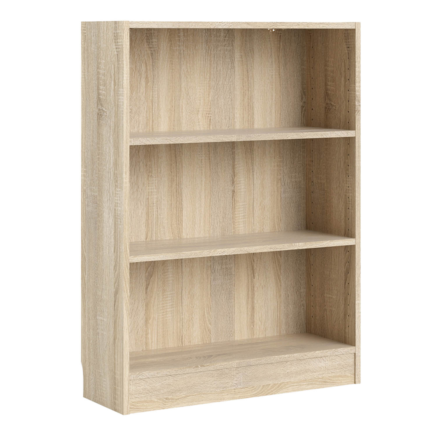 Basic Low Wide Bookcase (2 Shelves) Oak